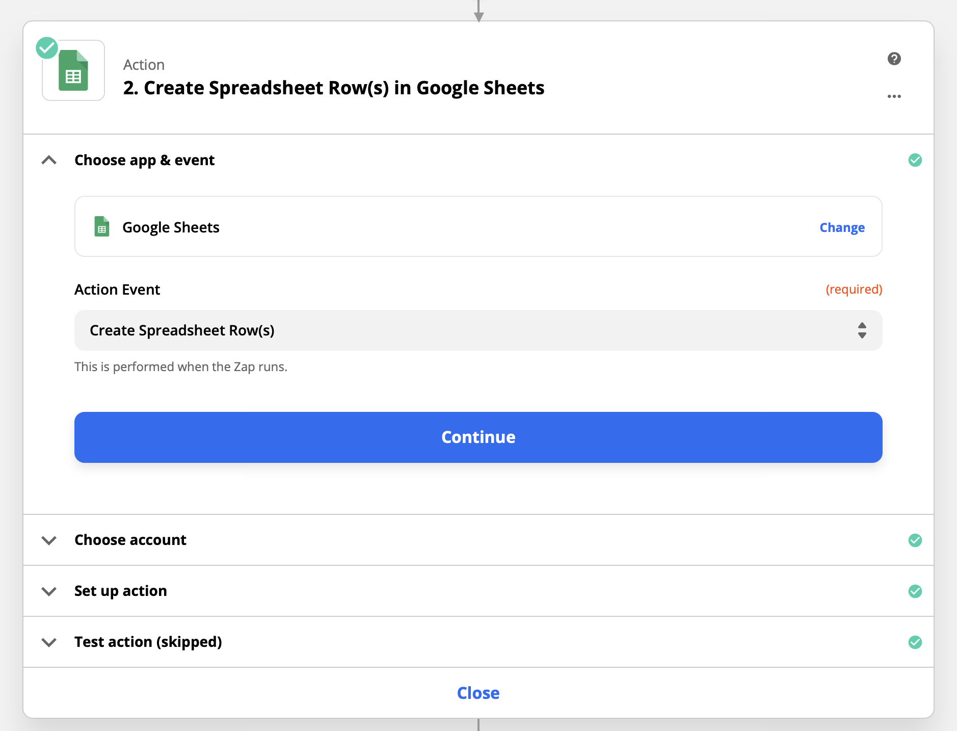 zapier integration settings