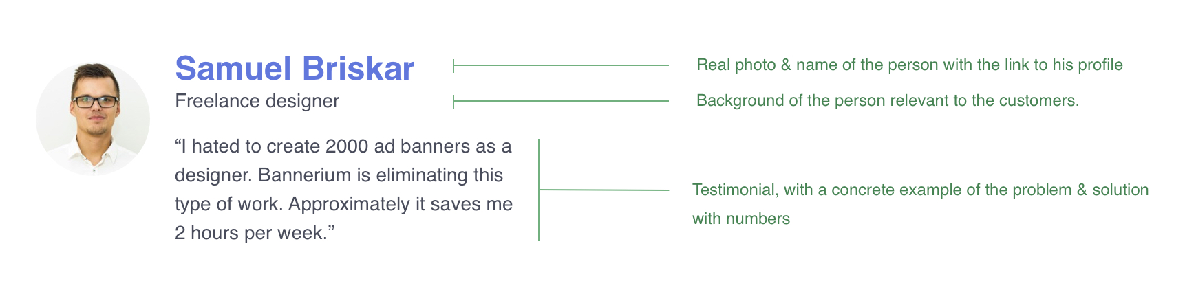 Example of qualitative social proof